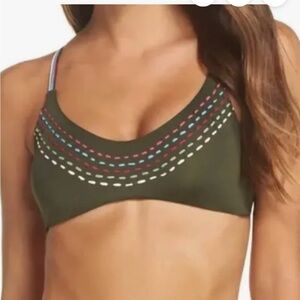 BECCA Olive Bralette with Multicolor Accents